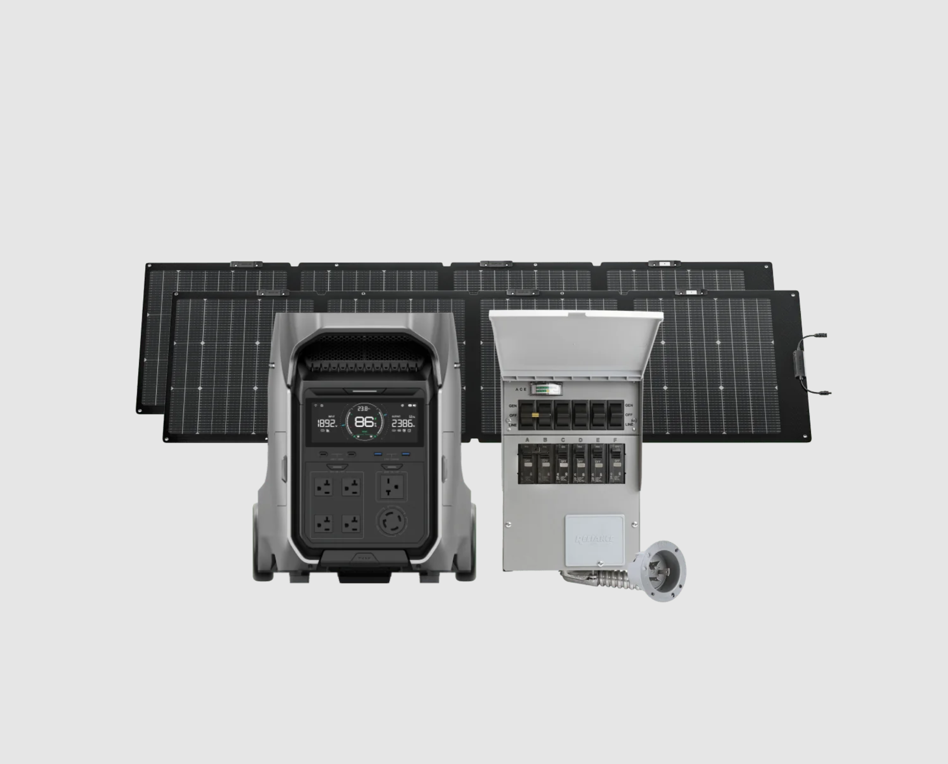 DELTA Pro 3 + 2*220W Portable Solar Panel + Transfer Switch